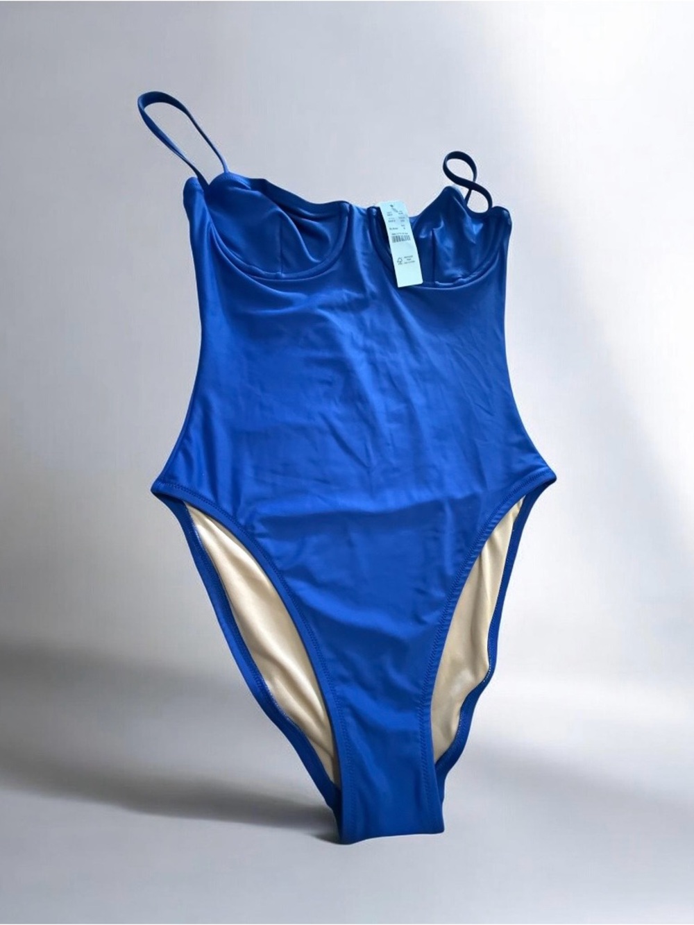 J.Crew Blue Underwire One Piece Swimsuit Women’s Size 6 Adjustable Straps